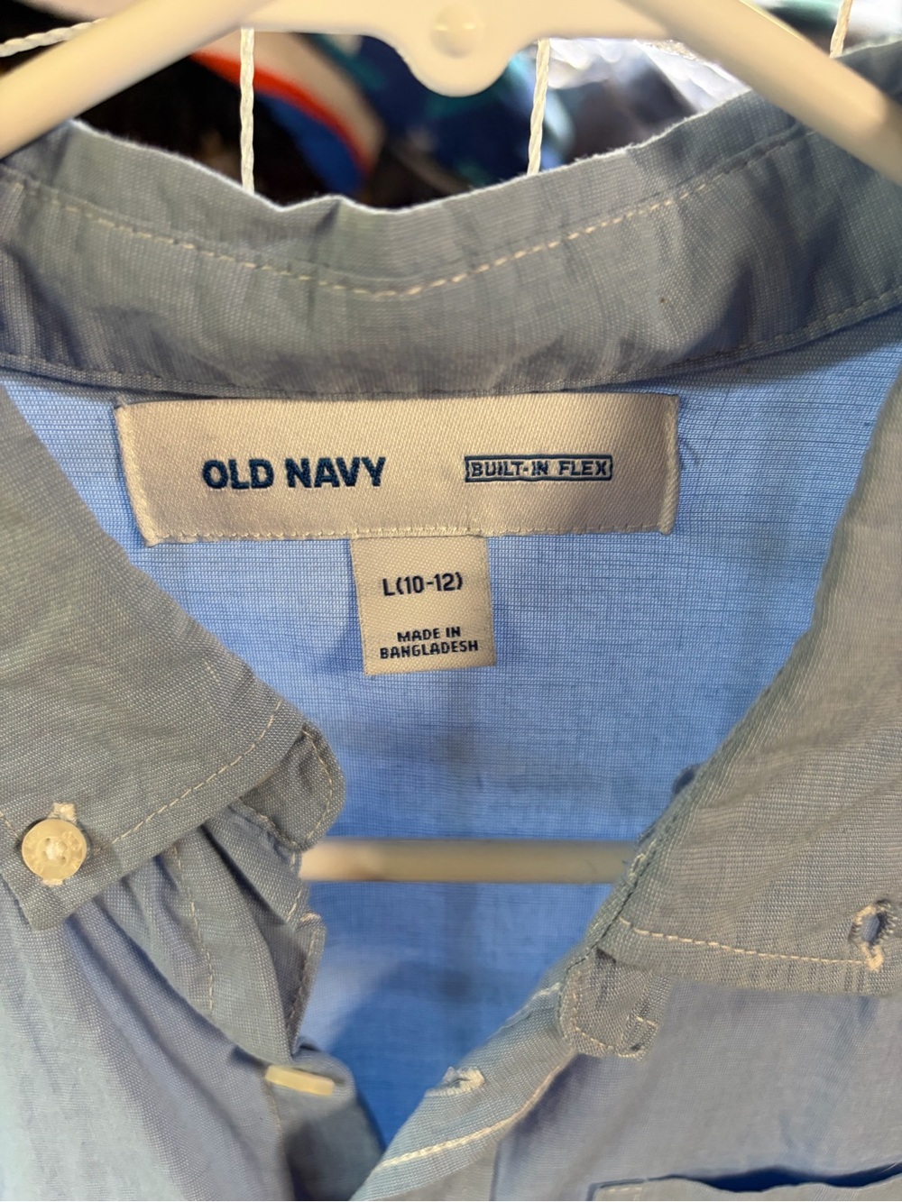 Old Navy Light Blue Button-Down Shirt for kids new with tags - Picture 2 of 3